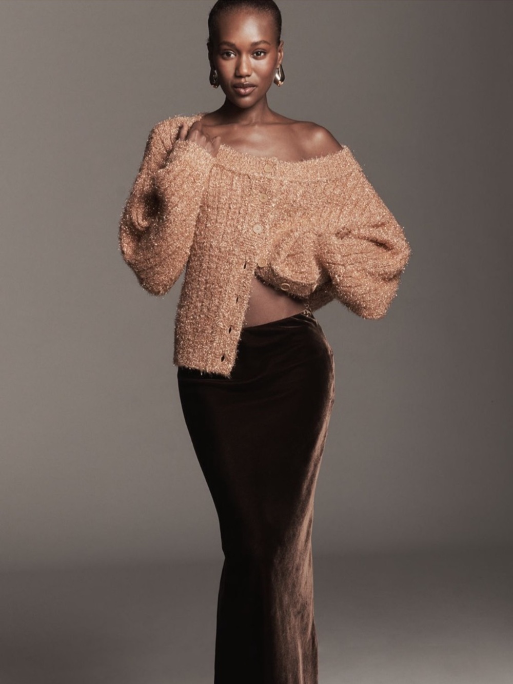 By Anthropologie Boat Neck Tinsel Cardigan Sweater - Blush | XS, S | NWT